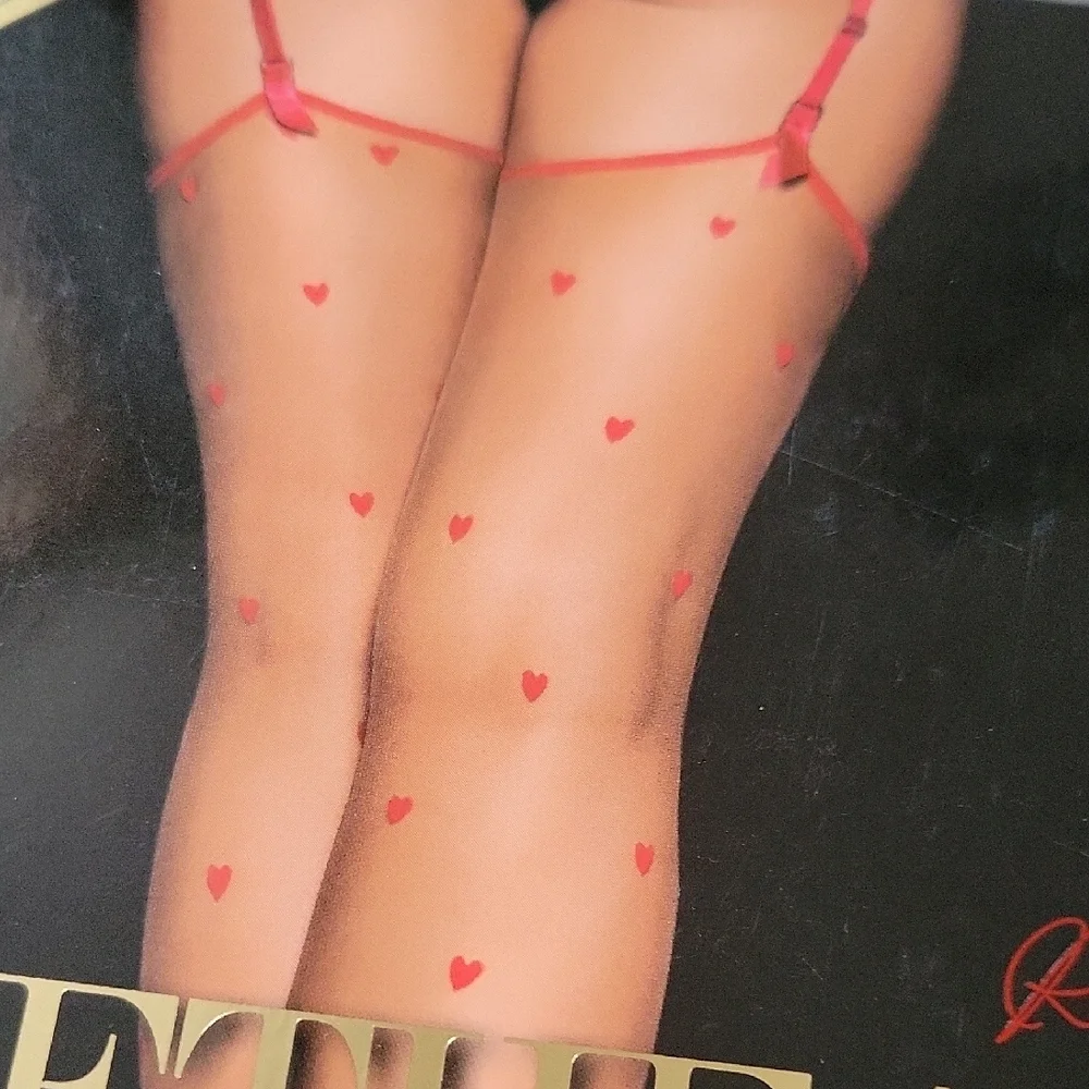 Honey Birdette Red Heart Thigh-High Stockings